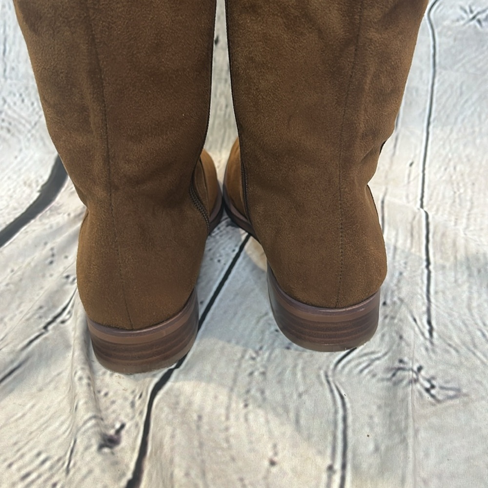 J. Crew Troy Brown Faux Suede Brown Over-the-Knee Boots Size 7.5 - Picture 3 of 16